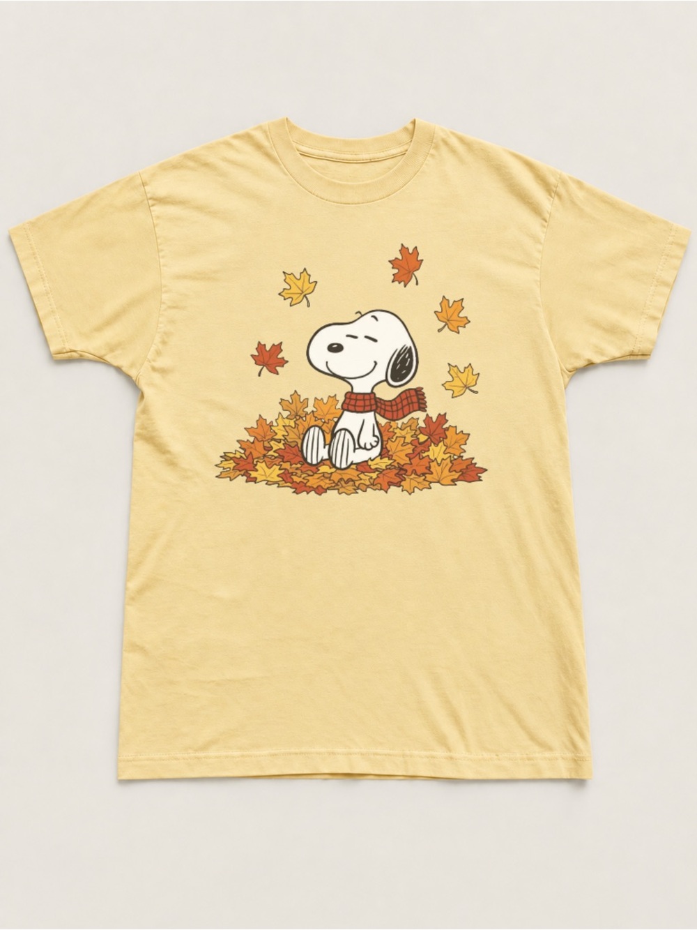 Snoopy Fall Leaves Unisex T-shirt Cozy Cartoon Tee